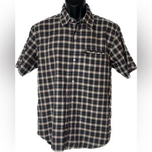Enjoi Plaid Short Sleeve Button Up Front Shirt Size Medium